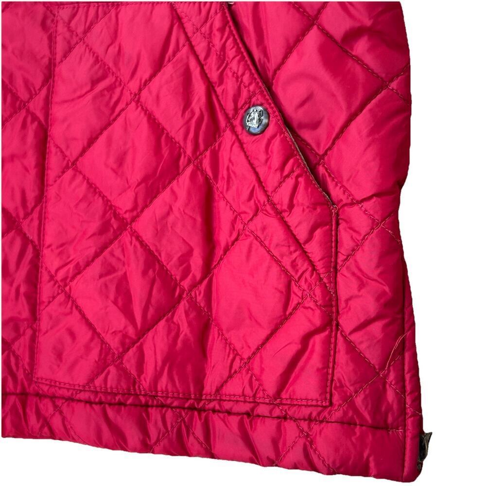 VTG Ralph Lauren Red Quilted Vest w/ Equestrian Lining Womens Size Petite Medium - Picture 4 of 11